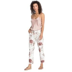 Johnny Was The Cropped Boyfriend Floral Denim Jeans 29 Straight Leg  Women's